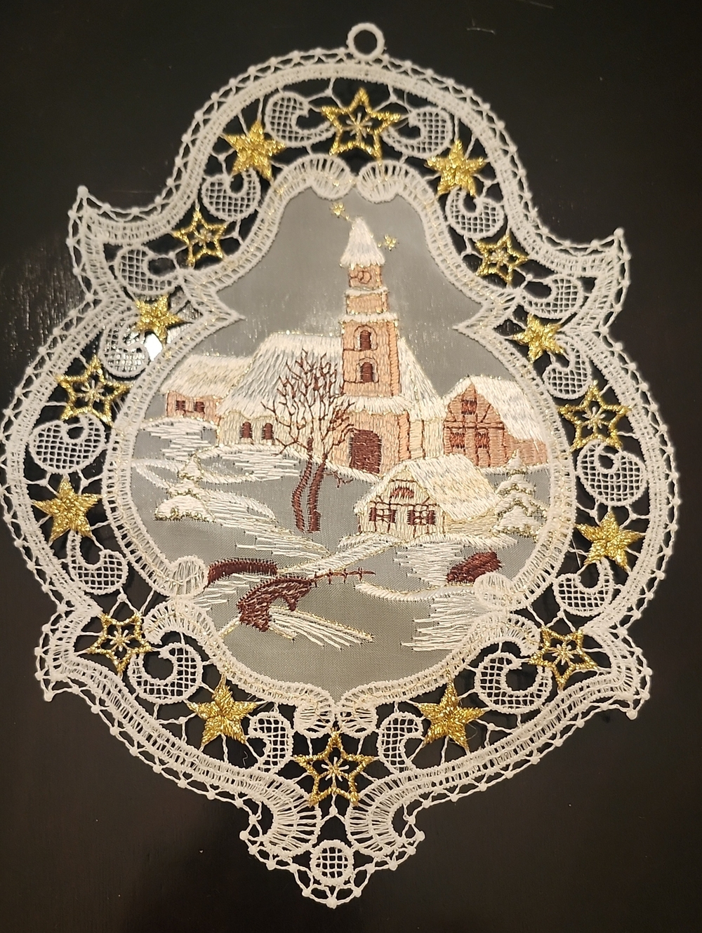 German Lace Window Hanging Picture